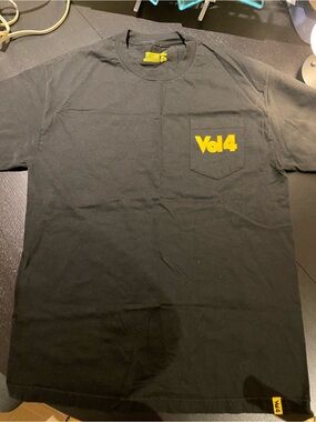 Black Pocket Tee with Yellow Logo